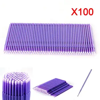 

Professional Cotton Swab Grafting Eyelash Remove 100pcs Swab Brush Micro Extensions Microbrush Eyelash Disposable Applicato D9K1