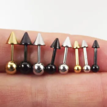 

2 Pieces 16G 1.2mm Small Ear Bone Barbell Demon Nail Helix Ear Stud Spike Ball Devil Tragus Ear Piercing Body Jewelry