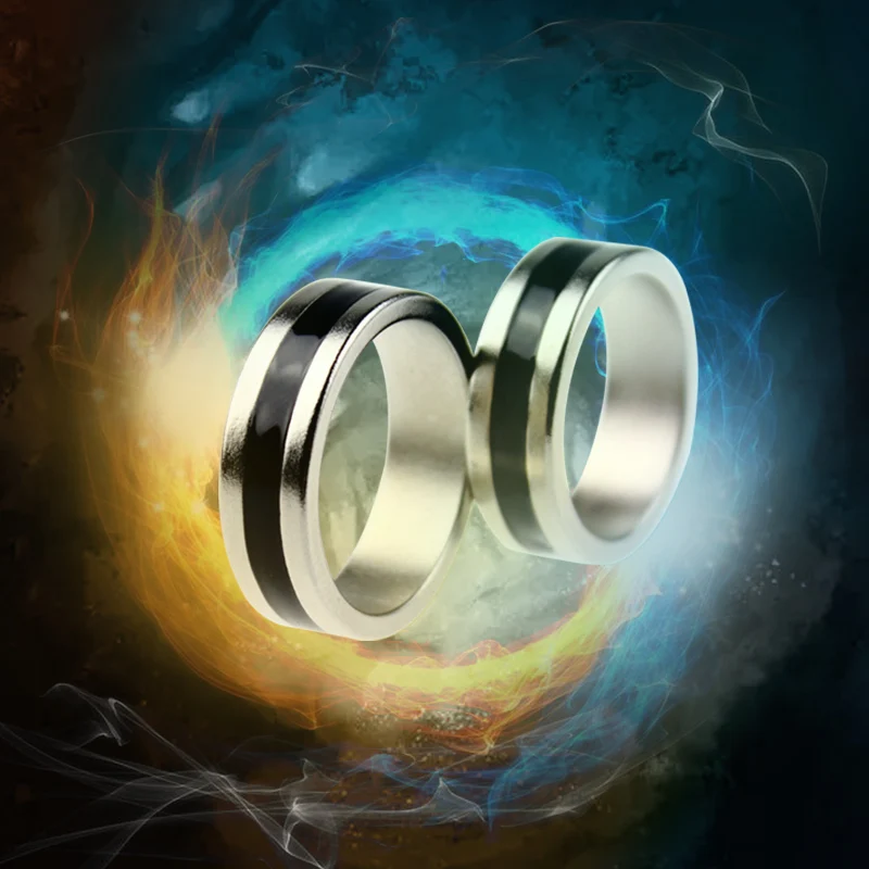 

Hot Strong Magnetic Magic Ring Silver And Black Magician Ring Coin Magic Magic Tricks For Magic Show Close Up Magic