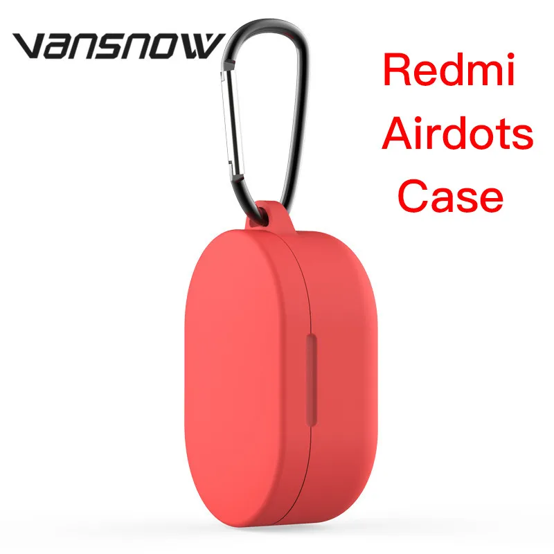 Для Xiao mi Red mi Airdots чехол/Глобальная версия Red mi Airdots "mi True беспроводные наушники базовый силиконовый защитный чехол с крючком - Цвет: Redmi airdots Red
