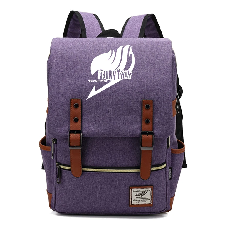 Canvas Backpack 18 Феи хвост печати холщовый рюкзак для ноутбука Женская Мужская школьная сумка аниме рюкзак в стиле Харадзюку сумки 16 дюймов Путешествия Рюкзак Sac Dos - Цвет: Canvas Backpack 18