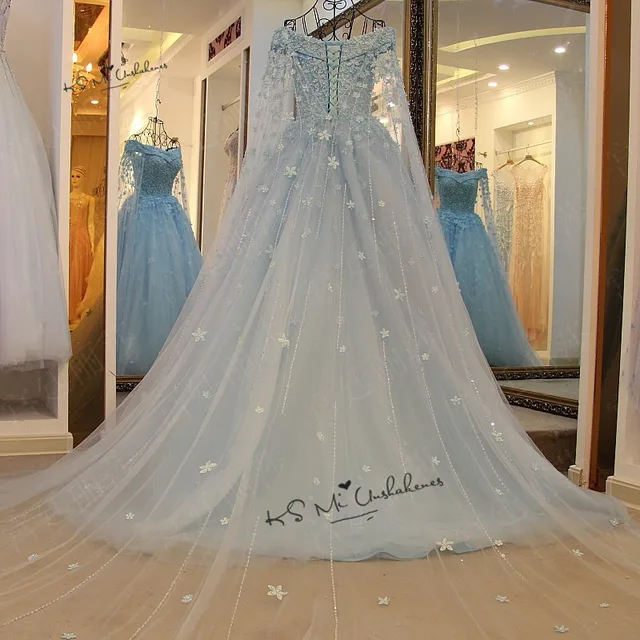 light blue wedding dress