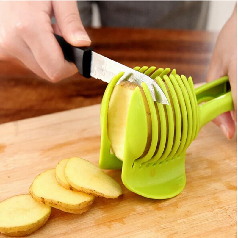 

Creative Kitchen Gadgets Onion Chopper Plastic Potato Slicer Tomato Cutter Tool Shreadders Lemon Cutting Holder Kitchen Tools