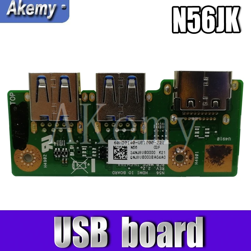 Плата Akemy N56JK AUD IO для For Asus N56 N56V N56VJ N56VM N56VB N56VZ N56J N56JN N56JR USB Плата|Компьютерные кабели