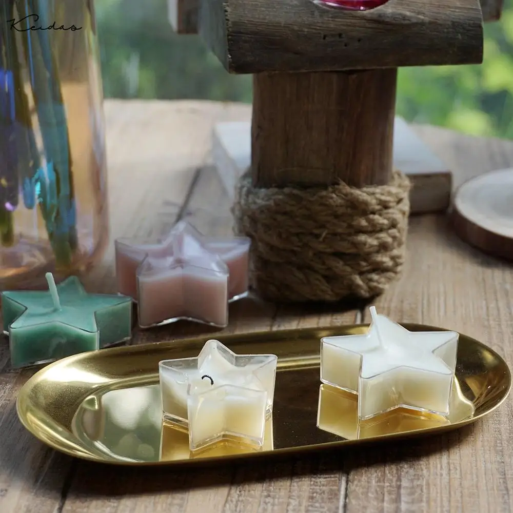 

Clear Big Polycarbonate Christmas Star Tealight Candle Cup 50 pcs For DIY Candle Making&Home Decoration