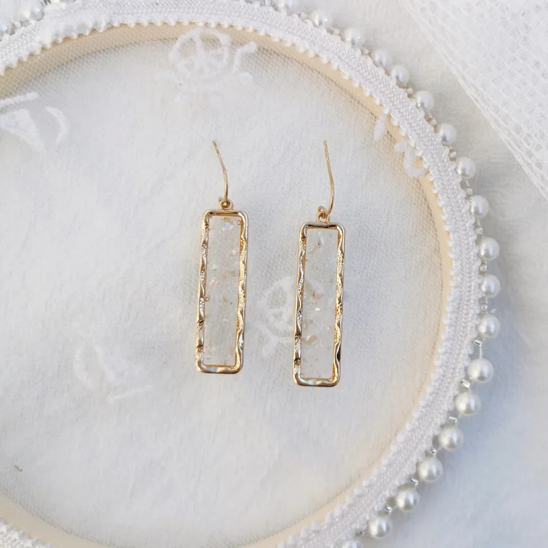 stud Pierced ears Винтажный элегантный металлический кристалл Геометрический Длинный Прямоугольный зажим для сережек для женщин и девушек вечерние ювелирные изделия подарок Brincos - Окраска металла: stud Pierced ears