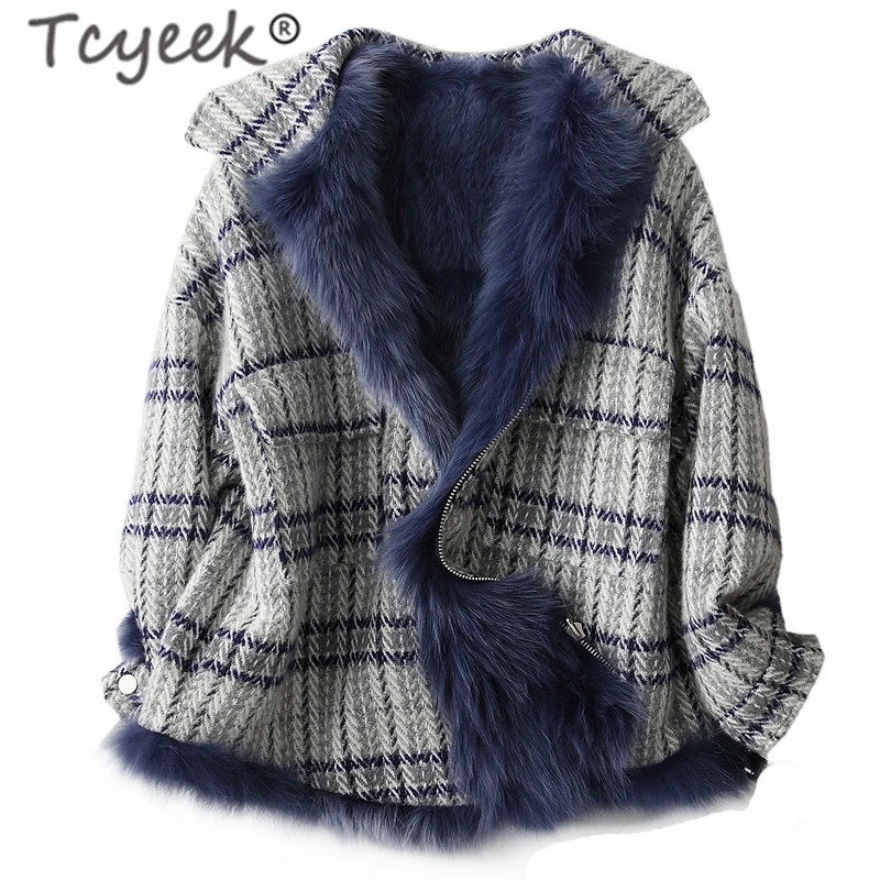 

Tcyeek Winter Real Fur Coat Women Clothes 2019 Korean Warm Wool Jacket Fashion Ladies Real Fox Fur Liner Jacket Hiver TLOOR0990
