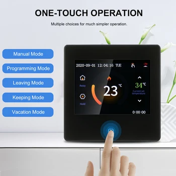 

Programmable Thermostat with WIFI Electric Heating 16A Digital Temperature Controller Thermostat for Home School Office Hotel
