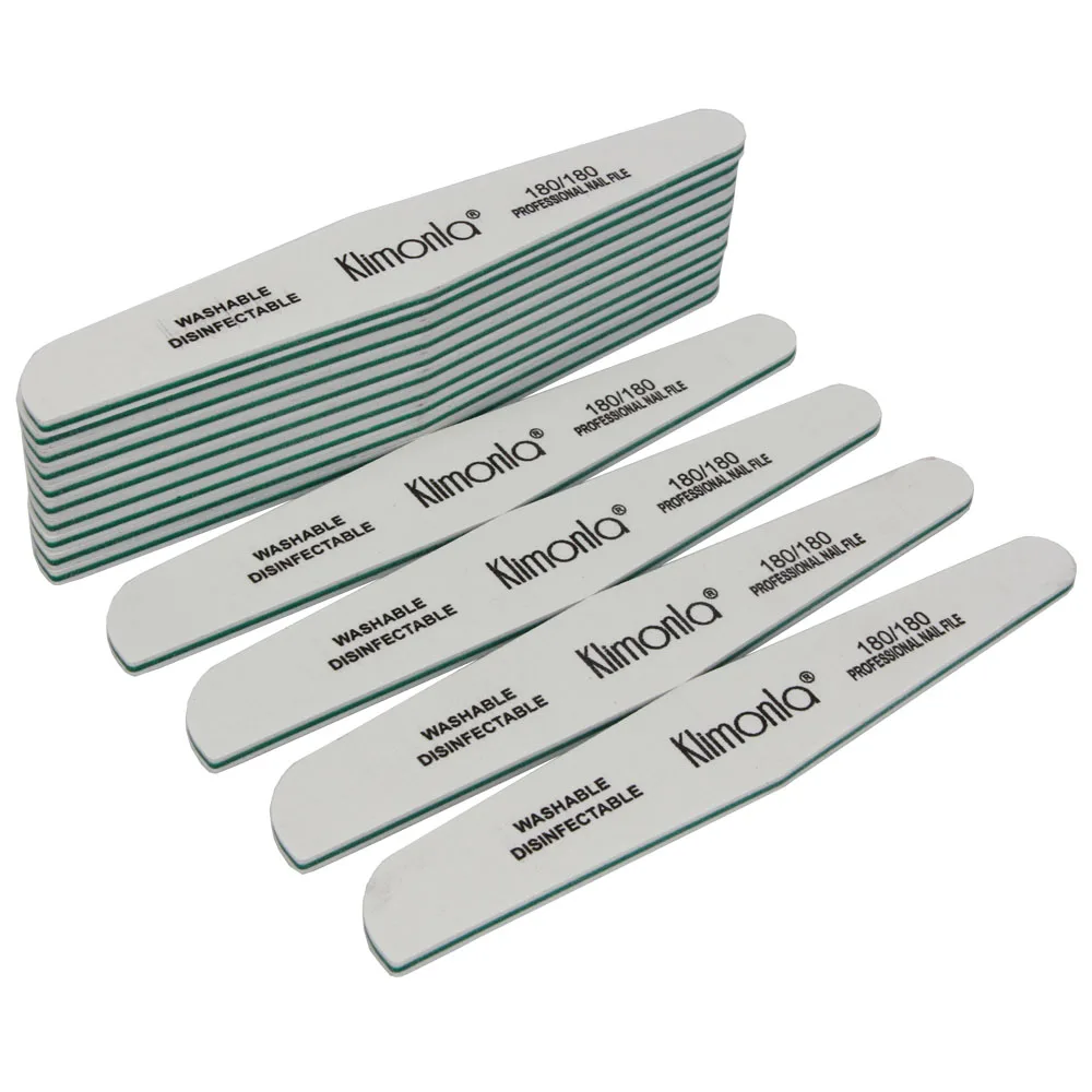 50Pcs/Pack Professional Nail File White limas para Manicura 180/180 Grit Half Moon Thick Sandpaper Sanding Nails Care Tools