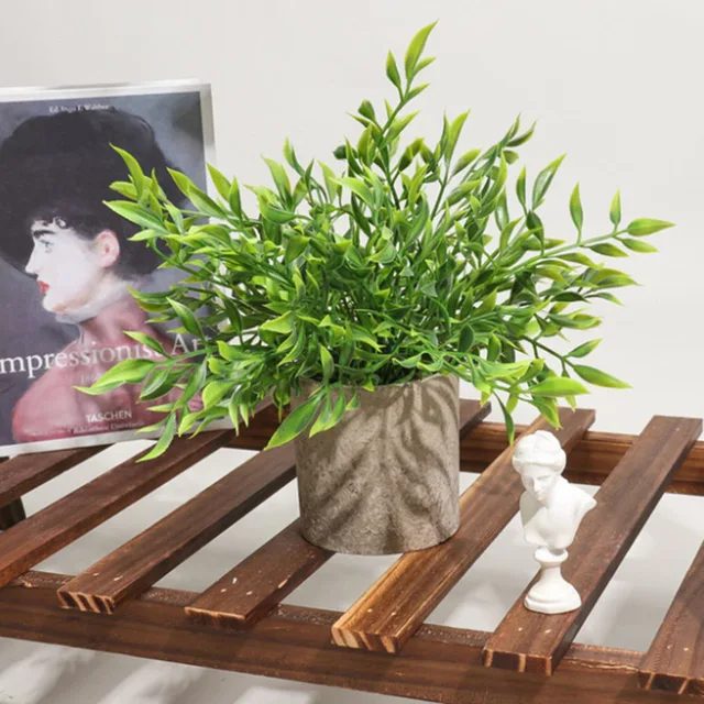 Szimuláció Bonsai Zöld Levél Hamis Virág Asztal Dekoráció Pép Csereprő Növény Otthoni Kerti Zöldítő Dísz - Image 4
