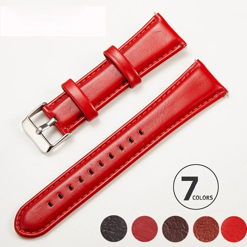 

HUAWEI WAMI SAMSUNG Smart Watch Strap Oil Wax Double-sided Suede Cowhide Watch Leather Strap Quick Switch Ear Crazy Horse Strap