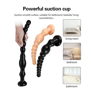 Long Anal Beads Plug With Suction Cup Anus Backyard Anal Balls Prostata Massage Butt Plug Erotics Adults Sex Toys For Women Men 6