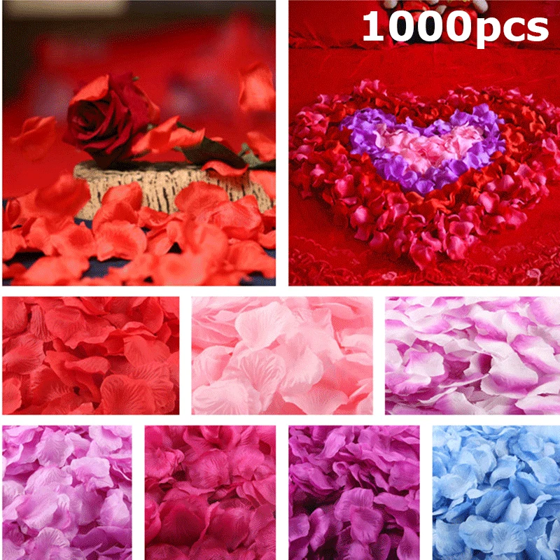 100/1000pcs Simulation Rose Confetti Petals Wedding Party Supplies Decorations