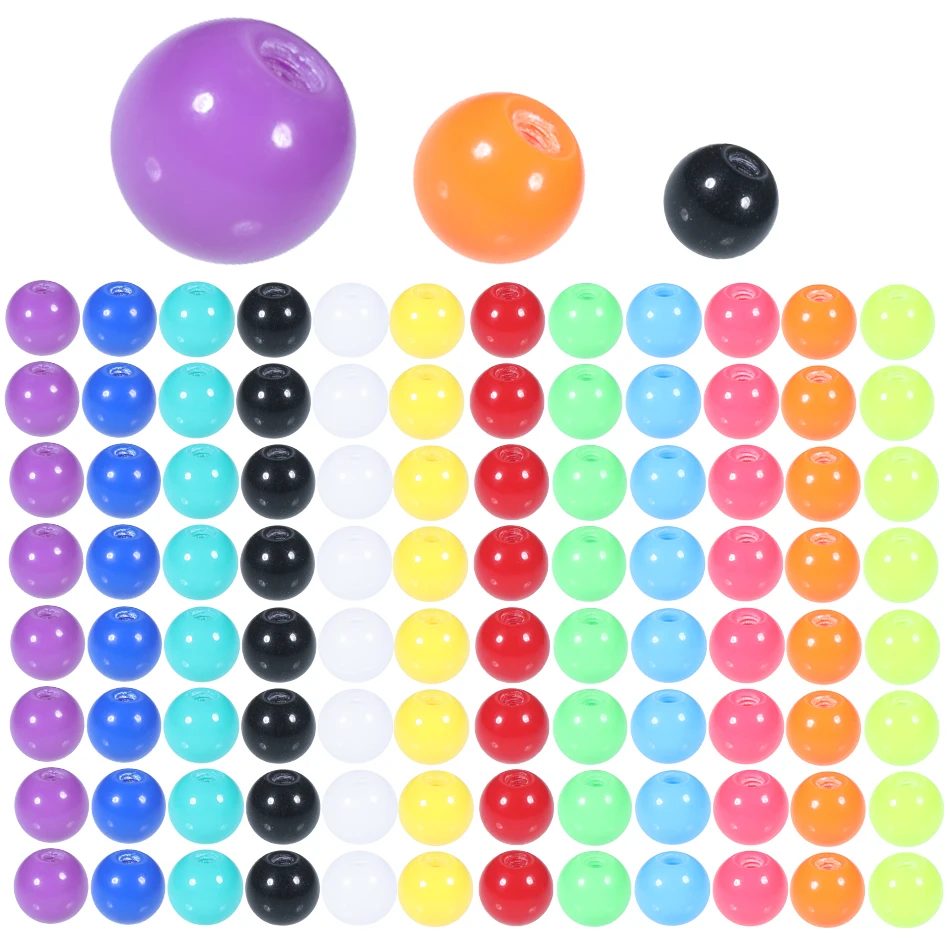 Body Piercing Jewelry 120Pcs/set Colorful Acrylic Replacement Ball 3mm 5mm 6mm Tongue Barbell Lip Ring Ear Belly Eyebrow Piercing Ball