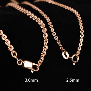 925 Sterling Silver Rose Gold Platinum Color O-chain Long 40, 45, 50, 60, 70, 80cm Wide 2.5, 3mm Shine Necklace Fashion Gift
