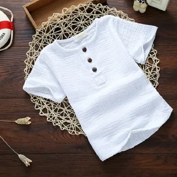 

2020 Girls Tshirts Kids Cotton Clothes children t-shirts for baby boys t shirts candy solid short sleeve summer Tops linen