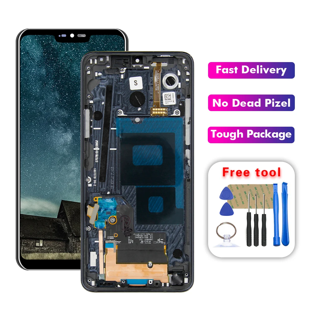 Для LG G7 ThinQ G710 Дисплей lcd сенсорный экран дигитайзер сборка+ Замена Рамки