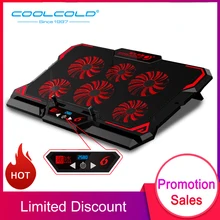

COOLCOLD 17inch Gaming Laptop Cooler Six Fan Led Screen Two USB Port 2600RPM Laptop Cooling Pad Notebook Stand For Laptop