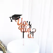 You did it Cake Topper Congrats Grad Gold Acrylic Cake Topper for Graduations College Graduate Celebration Party Cake Decoration