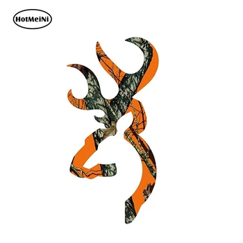 

HotMeiNi 13cm x 7cm Browning Style Buck Realtree Orange Camo Camouflage Hunting Car Sticker Orange Vinyl Decal