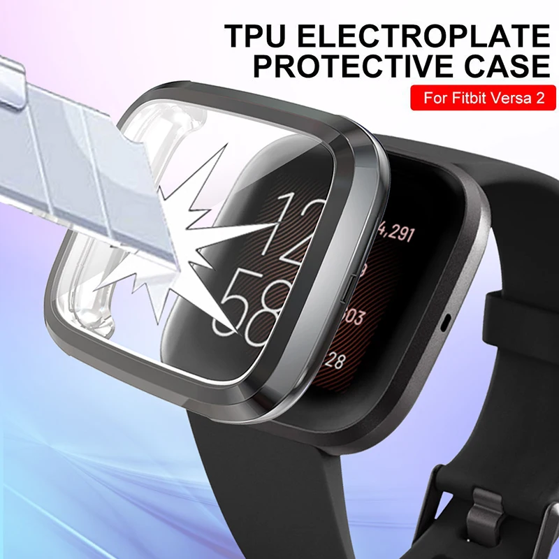 360 3D защитный чехол для экрана для Fitbit Versa 2, защитный чехол, подходит для bit Versa2, браслет, Смарт-часы, аксессуары для защиты ремешка