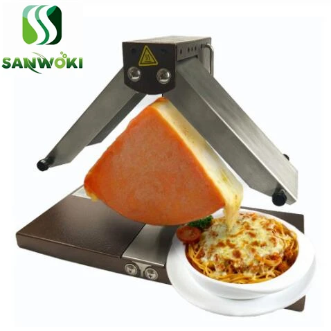 Raclette Cheese Melter Commercial Electric Cheese Melting Machine Multi-Function Adjustable Angle Stainless Steel 650W Rapid Heating Melt Maker for Half Nacho Cheese Wheel 
