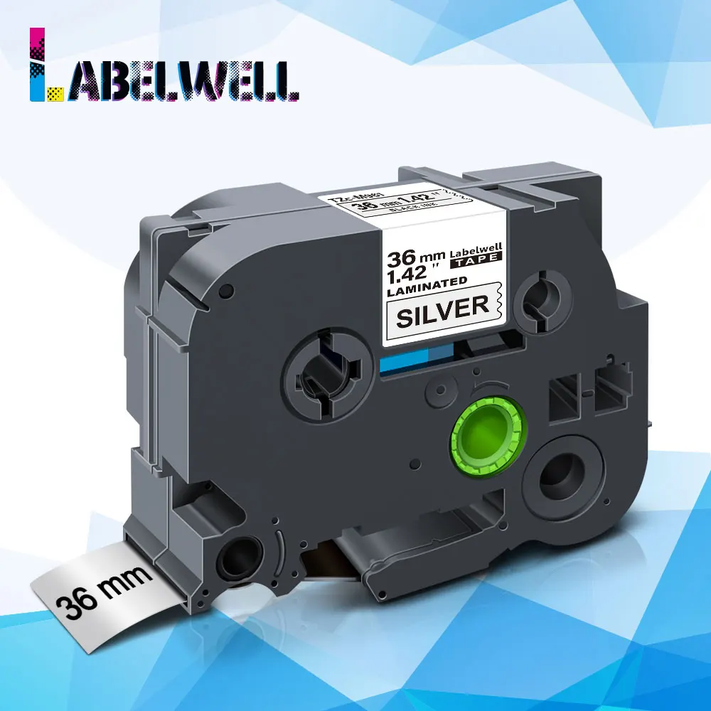 

Labelwell 36mm Compatible Printer Ribbon 961 printer ribbon for 961 Laminated label tape Black on Silver for Label Maker