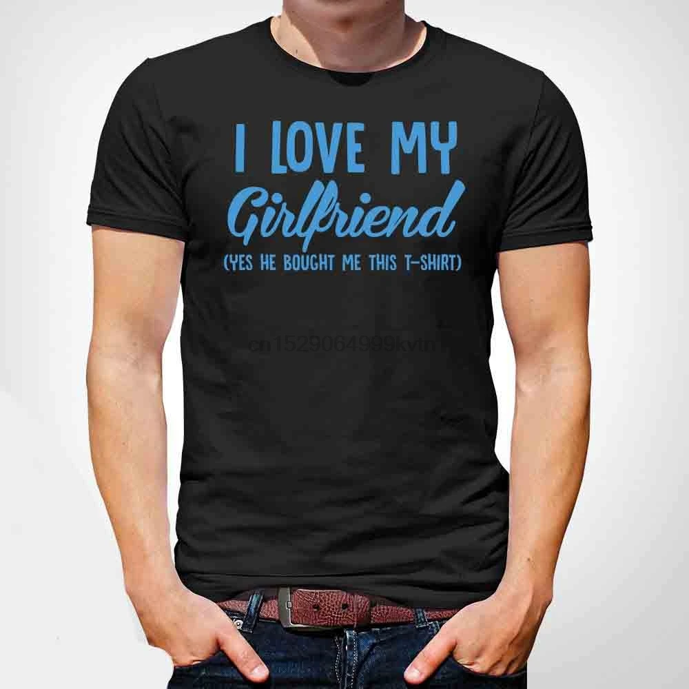 Новинка 2019 летняя Мужская короткая мужская футболка с надписью I Love My Girl Забавный