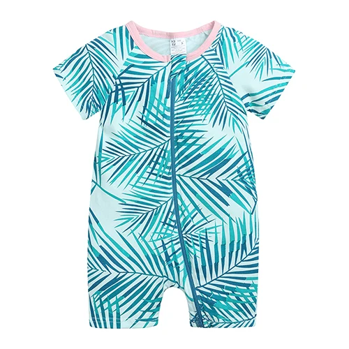 New Baby Girl Boy Rompers Solid Color O-Neck Zipper Cotton Short Sleeve Infant Pajamas Toddler Jumpsuit Bodysuit for Newborn Cute Infant Baby Girls Romper Baby Rompers