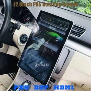 Image 1 - PX6 12.8 "Rotatie Ips Scherm Dubbel Din Auto Universele Gps Radio Dsp Speler Tesla Stijl Android 9.0 4 + 64G Wifi Usb Bluetooth