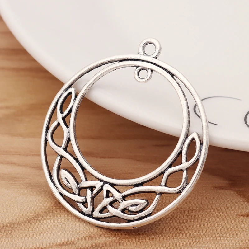 10 Pieces Tibetan Silver Celtics Knot Dangle Connector Circle Charms Pendants for Jewellery Making Findings 40x40mm|Pendants| - AliExpress