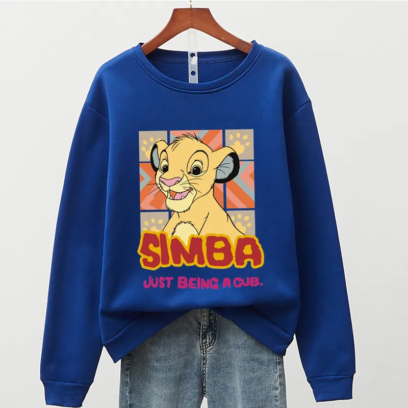 Hot US Anime Simba Hoodies Men Women 90s Aesthetic Streetwear Autumn Winter Warm Fashion The Lion King Sweatshirts Male Felmae