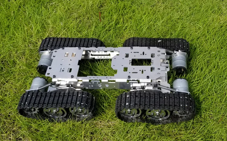 Умный RC металлический робот танк автомобиль шасси грузовик робот Платформа скалолазание сплав рама с пластиковые гусеницы 4 мотора для Diy модель робота - Цвет: Белый