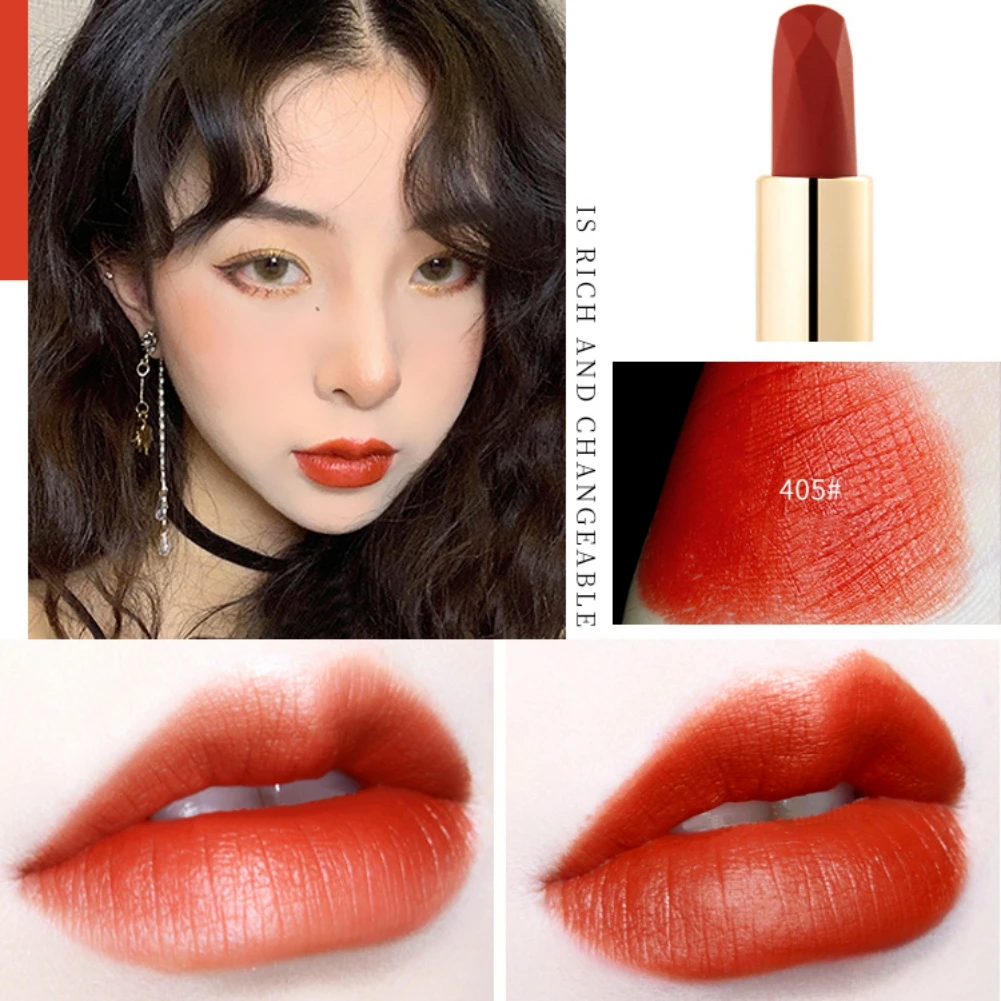 Matte Lipstick Long Lasting Non-stick Cup Waterproof Easy To Color Velvet Lipstick Cosmetic Maquiagem Mujer