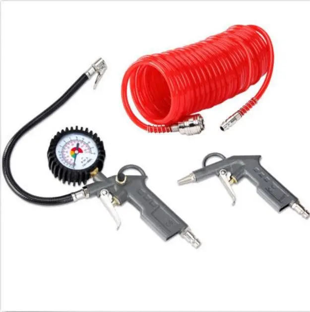 

High-Precision Multi-functional Car Tire Pressure Gauge Tire Pressure Gun Air Pipe Three-piece Set
