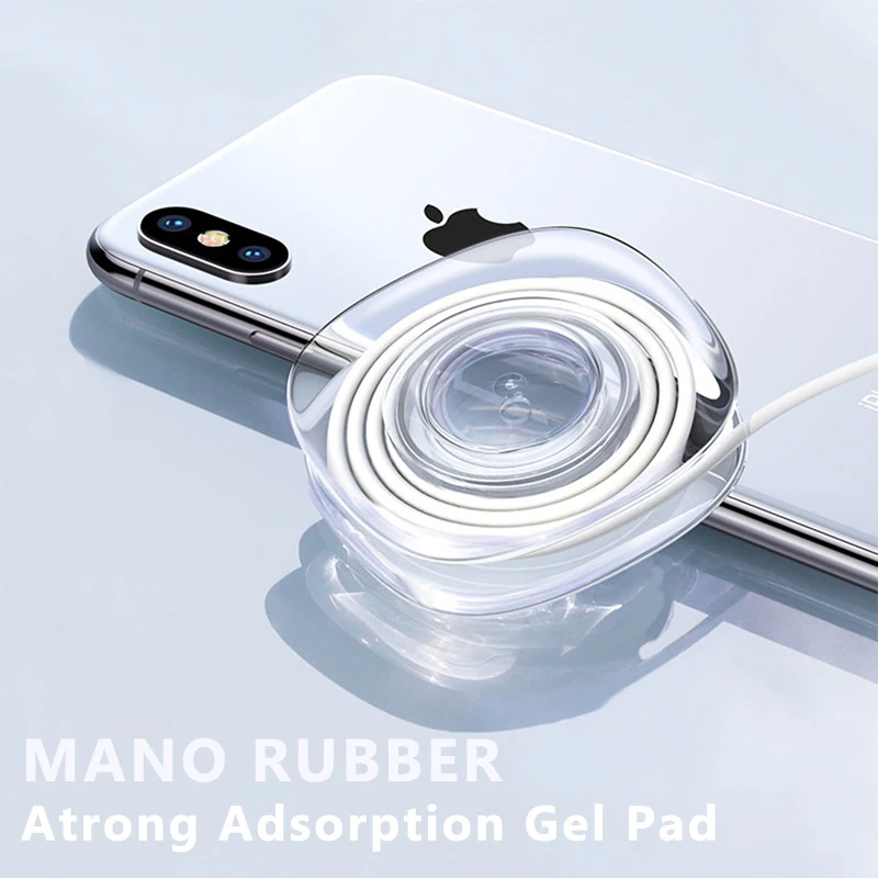 Univerola Nano Rubber Pad Car Phone Holder For Wall Suction Car Phone Stand Cable Winder Strong Adsorption Gel Pad Sticke