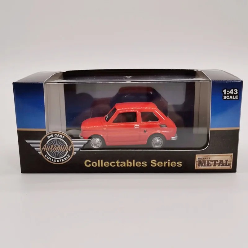 Оригинальная упаковка 1:43 модель из сплава Fiat 126, имитация литой коллекции подарков, качественная металлическая модель автомобиля - Цвет: Красный