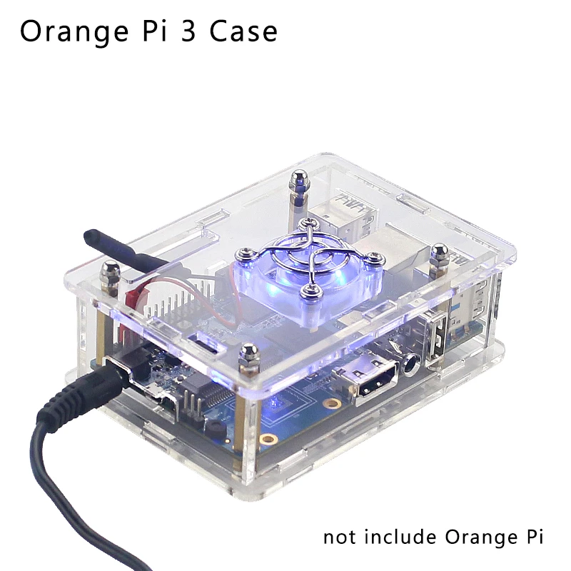 Чехол Orange Pi 3 прозрачный акриловый корпус защитный корпус/светодиодный