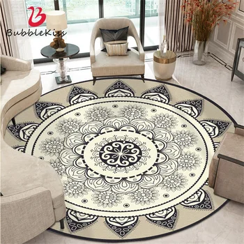 

Bubble Kiss Nordic Round Carpet Modern Living Room Rug Geometric Art Flower Pattern Bedroom Carpet Non-Slip Children Room Rug