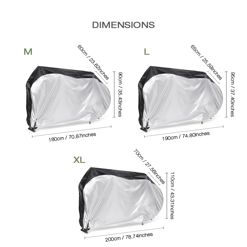 4 размера, чехол для велосипеда, дождевик, снег, теплый чехол, защита от пыли, солнечный свет, защитный чехол для мотоцикла, водонепроницаемый, защита от ультрафиолета, чехол для велоспорта