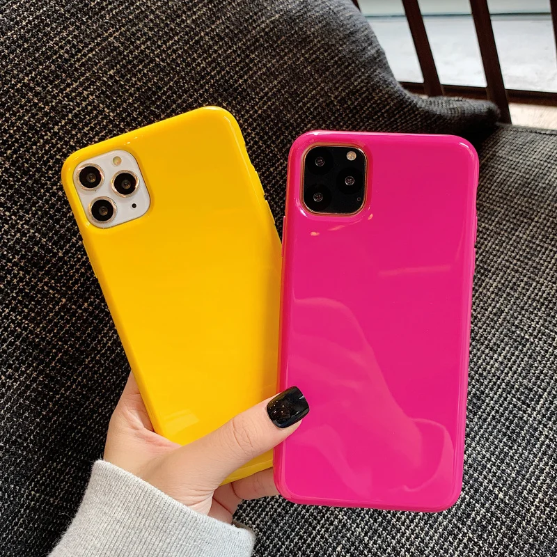 Модный простой неоновый флуоресцентный цветной чехол для телефона s для iphone 7 8 plus 6 6s задняя крышка для iphone 11 Pro XR X XS Max мягкий чехол
