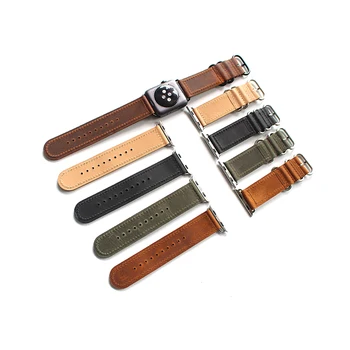 

Allbai Top Quality 2020 Mans Watch Replacement Watch StrapManual Adaptation Leather Watch Strap for Apple Watch Band 42 Mm