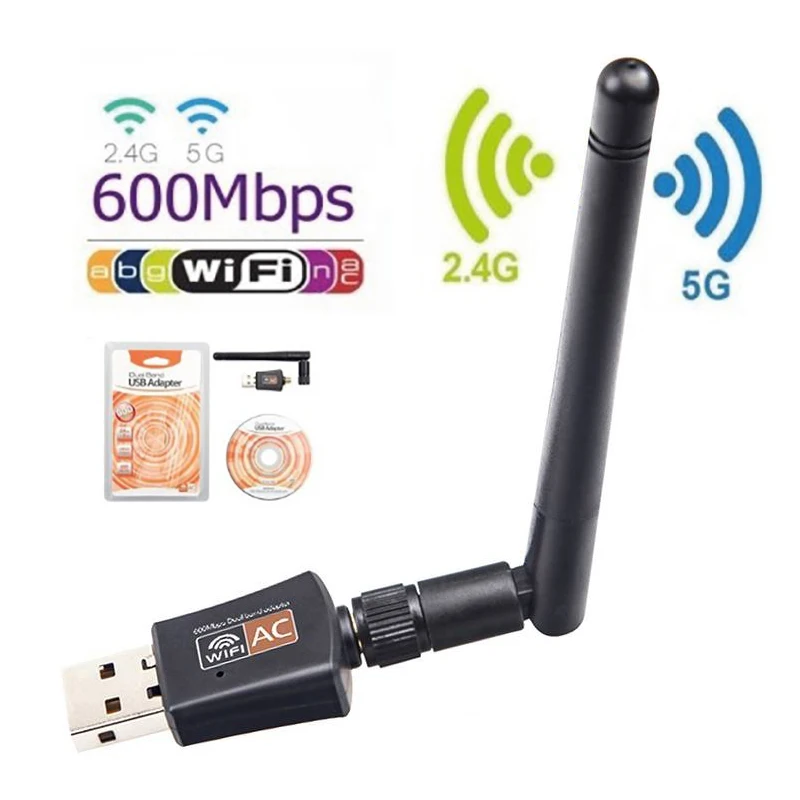 Mini USB WiFi Adapter 150/ 600Mbps Dual Band 2.4GHz/5GHz 802.11ac Dongle Wireless Network Card for Windows Mac Desktop Laptop | Компьютеры