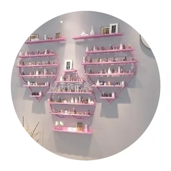 

Manicure rack wall-mounted Internet celebrity light luxury cosmetics storage rack nail polish plastic display rack multi-layer n