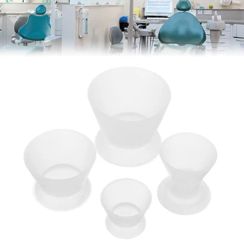 

4pcs/Set Silicone Dappen Dish Mixing Bowl Dental Lab Non-Stick Flexible Mixing Cup Dentist Medical Rubber Equipment