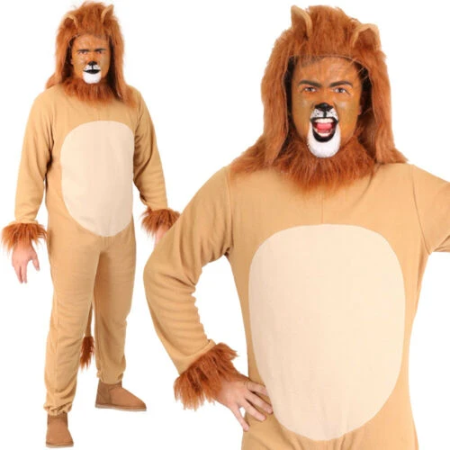 Adult Lion Wild Animal Zoo Jungle Book Week Fancy Dress Mens Womans Costume