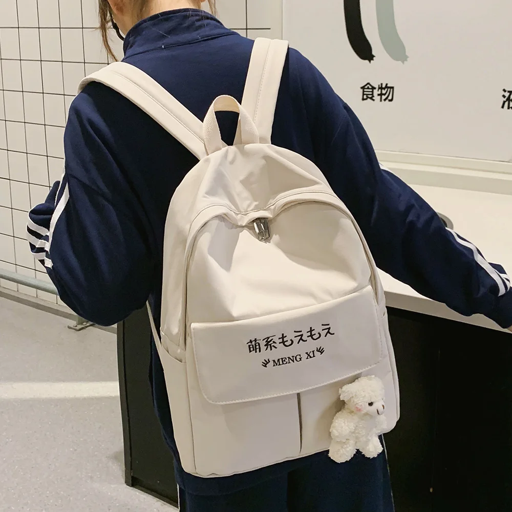 

Letter Cute Backpack Women Harajuku Embroidery School Bag Girl Travel Rucksack Female Shoulder Pack School Bag Lolita Satchel