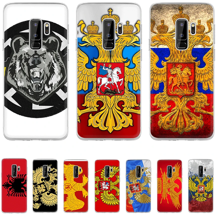 Чехол для телефона Samsung Galaxy J1 J2 J7 J5 J6 J3 Prime Жесткий защита российский флаг медведя |