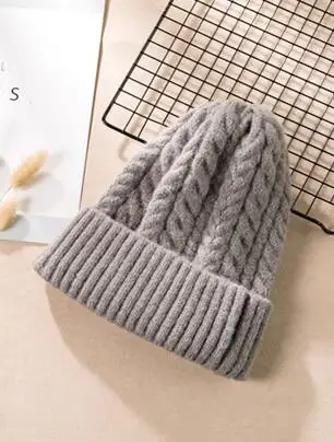 StyleE H3565 женская вязаная шапка, женская теплая шапка с защитой ушей, утолщенная шапка Skullies, японская Корейская зимняя простая однотонная шапка - Цвет: StyleE
