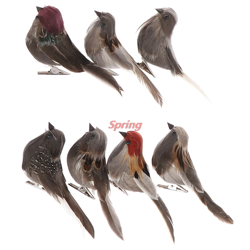 Randomly DIY Artificial Bird Foam Vivid Feather Mini Tit Crafts Bird Simulation Model 1Pcs For Family Store Garden Decoration ornament crafts miniature ornament feather bird figurines miniature figurines